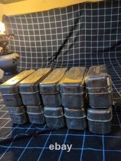 Original WWI U. S. Army Model 1916 1917 Bacon Ration Tins, Lot 10 Militatia USA