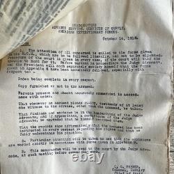 Original WWI U. S. Army Papers Death/Accident Investigation 1918 Military Docs