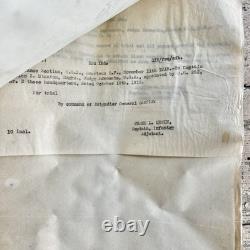 Original WWI U. S. Army Papers Death/Accident Investigation 1918 Military Docs