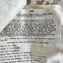 Original WWI U. S. Army Papers Death/Accident Investigation 1918 Military Docs