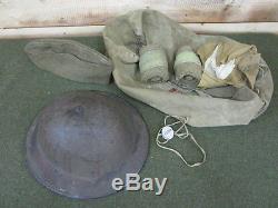 Original WWI U. S. Helmet / Dog Tag Set / Overseas Cap & More