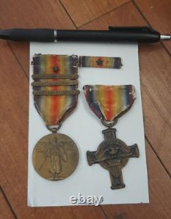 Original WWI U. S. Victory Medals Lot of 2 with3 Bars & Stars World War 1