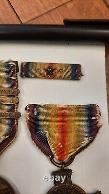 Original WWI U. S. Victory Medals Lot of 2 with3 Bars & Stars World War 1