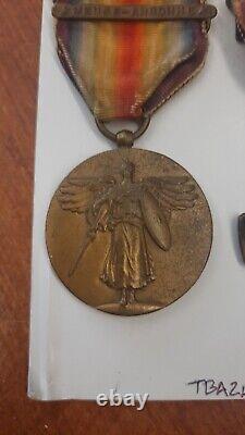 Original WWI U. S. Victory Medals Lot of 2 with3 Bars & Stars World War 1