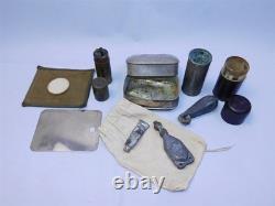 Original WWI WWII US Soldier's Belongings Kit Bag Contents Spats Bible Shaving