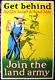 Original WWI War Poster, Get Behind The Girl He Left Behind, Land Army, 1918