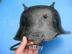Original WW 1 German Helmet converted to coal scuttle just after the War