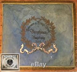 Original World War 1 WW1 Imperial German Regiment Flag Banner Silk Embroidered