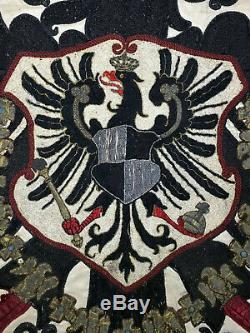 Original World War 1 WW1 Imperial German Regiment Flag Banner Silk Embroidered