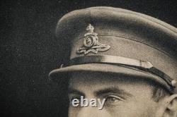 Original World War I Antique Leather Framed Photograph Portrait British Soldier
