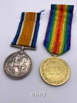 Original World War One Medal Pair, Pte Port, Royal West Kents, KIA Mametz Wood