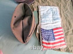 Original Ww1 Us Army Field Gear 2 Hats Shirt 2 France Souvenirs Group Of 5 Items