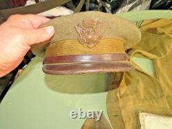 Original Ww1 Us Army Field Gear 2 Hats Shirt 2 France Souvenirs Group Of 5 Items