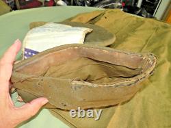 Original Ww1 Us Army Field Gear 2 Hats Shirt 2 France Souvenirs Group Of 5 Items