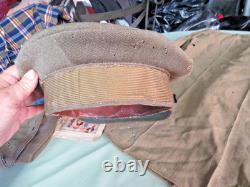 Original Ww1 Us Army Field Gear 2 Hats Shirt 2 France Souvenirs Group Of 5 Items