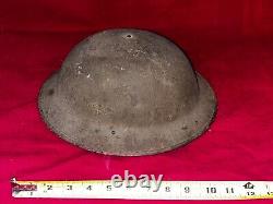 Original Wwi U. S. Army Doughboy Helmet + Leather Liner With Chinstrap