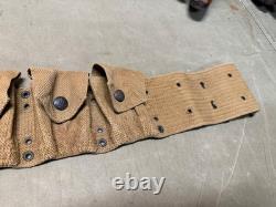 Original Wwi Us Army Eagle Snap Combat Field 9 Pocket Ammo Belt-mills