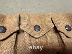 Original Wwi Us Army Eagle Snap Combat Field 9 Pocket Ammo Belt-mills