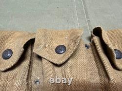 Original Wwi Us Army Eagle Snap Combat Field 9 Pocket Ammo Belt-mills