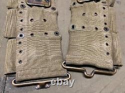 Original Wwi Us Army M1903 Infantry Field 10 Pocket Eagle Snap Ammo Belt-mills