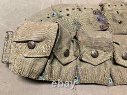 Original Wwi Us Army M1903 Infantry Field 10 Pocket Eagle Snap Ammo Belt-mills