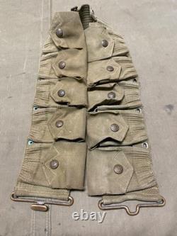 Original Wwi Us Army M1903 Rifle M1910 10 Pocket Eagle Snap Ammo Belt-mills