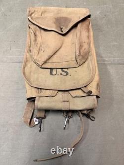 Original Wwi Us Army M1910 Haversack & Mess Kit Pouch Combat Field Backpack-ria
