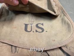 Original Wwi Us Army M1910 Haversack & Mess Kit Pouch Combat Field Backpack-ria
