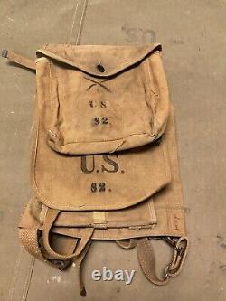 Original Wwi Us Army M1910 Haversack & Mess Kit Pouch Combat Field Pack-unit Mar