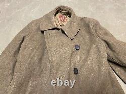 Original Wwi Us Army Winter M1917 Greatcoat Overcoat- Medium 40r