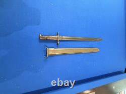 Original Wwi Us M1905 16 Bayonet, 1920 Springfield Armory & Wwii M3 Scabbard