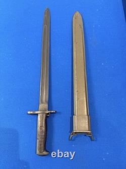 Original Wwi Us M1905 16 Bayonet, 1920 Springfield Armory & Wwii M3 Scabbard