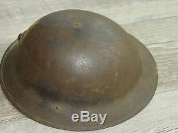 Original Wwi Usmc 2/6 Painted Helmet 2nd Division Indian Head
