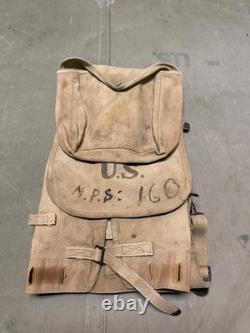 Original Wwi Wwii Us Army M1910 Haversack & Mess Kit Pouch Combat Field Backpack