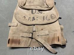 Original Wwi Wwii Us Army M1910 Haversack & Mess Kit Pouch Combat Field Backpack