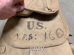 Original Wwi Wwii Us Army M1910 Haversack & Mess Kit Pouch Combat Field Backpack