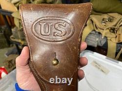 Original Wwi Wwii Us Army M1917.45 M1911 M1911a1 Pistol Hip Holster-date Marked