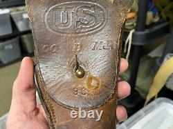 Original Wwi Wwii Us Army M1917.45 M1911 M1911a1 Pistol Hip Holster-unit Marked