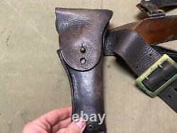 Original Wwii Us Army Office M1917 Sam Browne Field Belt, Strap & Holster-1942