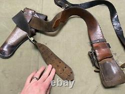 Original Wwii Us Army Office M1917 Sam Browne Field Belt, Strap & Holster-1942