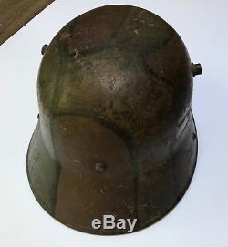 Original camouflage WW1 German Steel Helmet