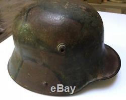 Original camouflage WW1 German Steel Helmet