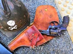 Original marked WWI Russian M1895 Nagant Revolver leather left-handed holster