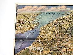 Otto Kurth World War 1 Map Rare Color from 1918 WW1 Battle Fronts Great War Y
