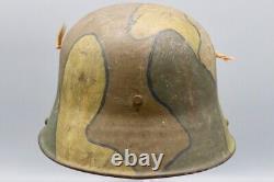 Outstanding Original German WWI M1917 Steel Camouflage Helmet