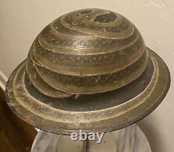 Outstanding Unique 1 of a Kind Named WWI Painted Snake Camo Helmet
