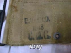 PB & CO jan 1918 Military clip belt holder 10 pouch Tan canvas WWI