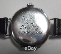 Pre Ww1 Quality Silver Trench Watch 1912
