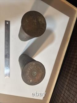 Pair Highly Decorated Dated 1917 WW1 Trench Art Brass 75MM