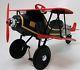 Pedal Air plane Car WW1 Vintage Red and Green Aircraft Rare Midget Metal Model